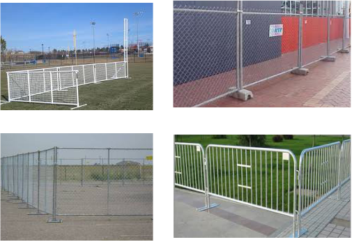 Fencing and barricades for event rentals